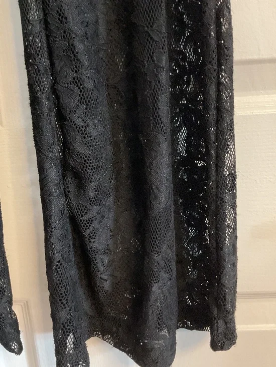 🤩SHEIN Women’s Black Lace Elastic Waist Straight pants - size 6 - Picture 5 of 9